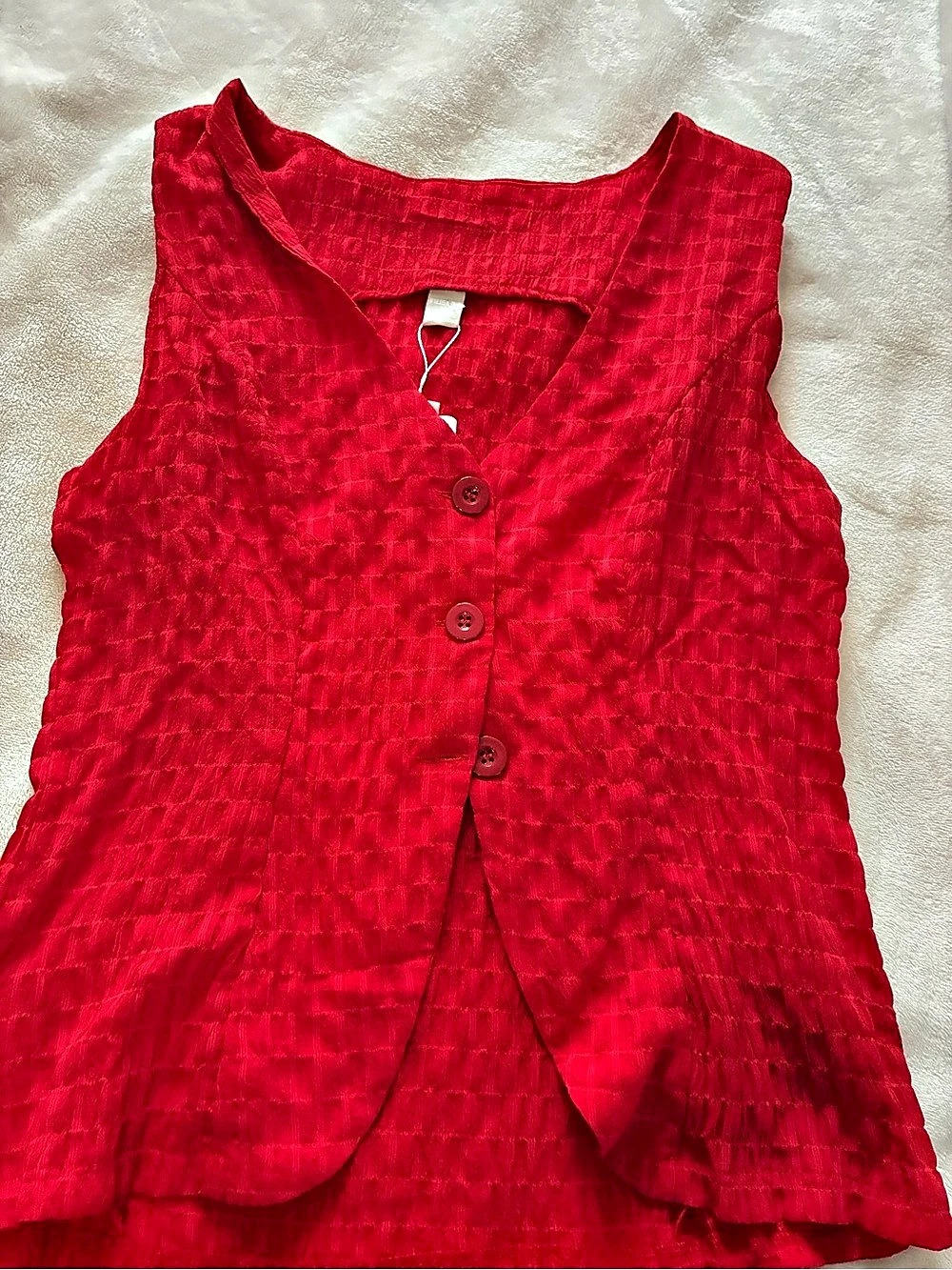 Musera Red Button Front Vest size medium